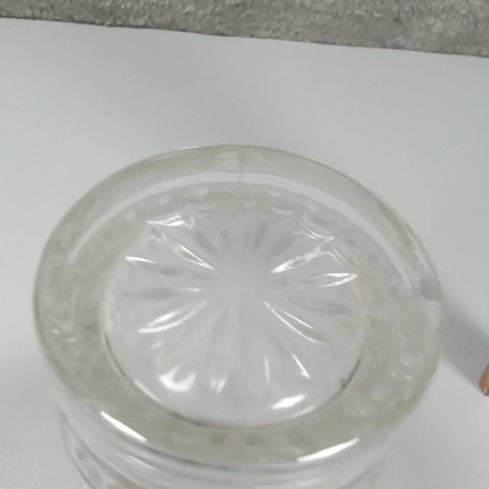 Vintage Clear Pressed Glass Highball‎ Tumbler Thumbprint Diamond Pattern 5.5in